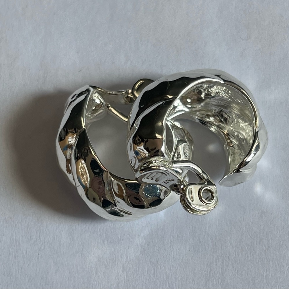 TJG Silver Toned Clip On Earrings